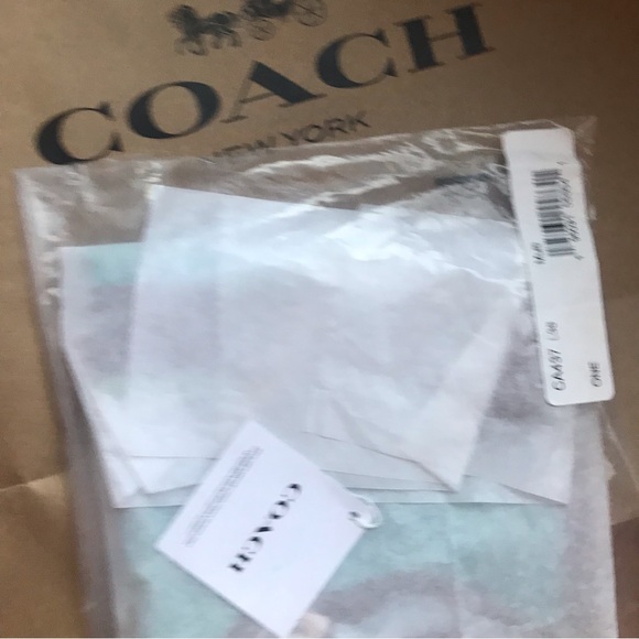 🥰 Coach Signature Ombre Rexy Print Silk Square Scarf - Picture 7 of 7